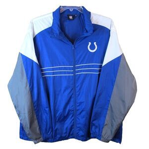 Reebok NFL Team Apparel Indianapolis Colts Full Zip Windbreaker Jacket Men's XXL